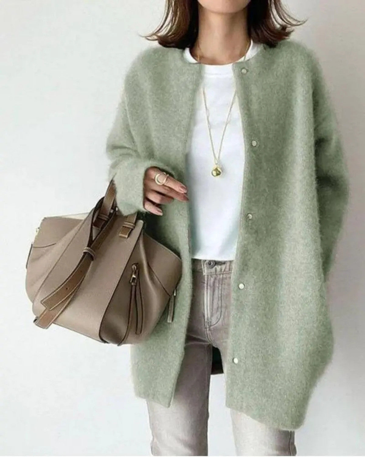 Chic vest van wol en mohair voor herfst en winter – Dames