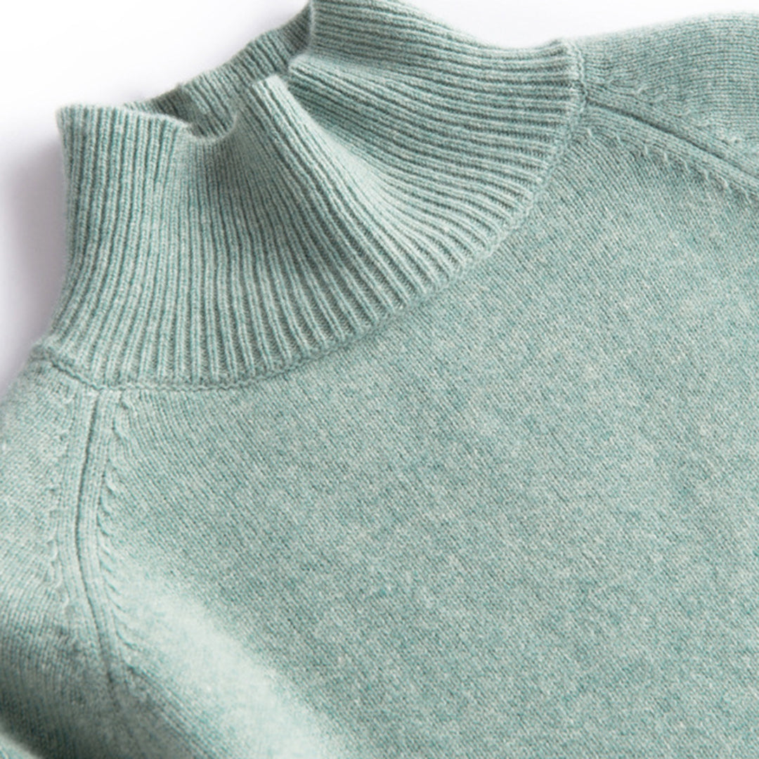 Elegante gebreide trui met hoge hals en relaxte pasvorm – Dames
