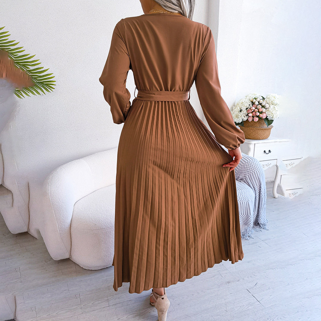 Elegante geplooide jurk met flatterende pasvorm – Dames