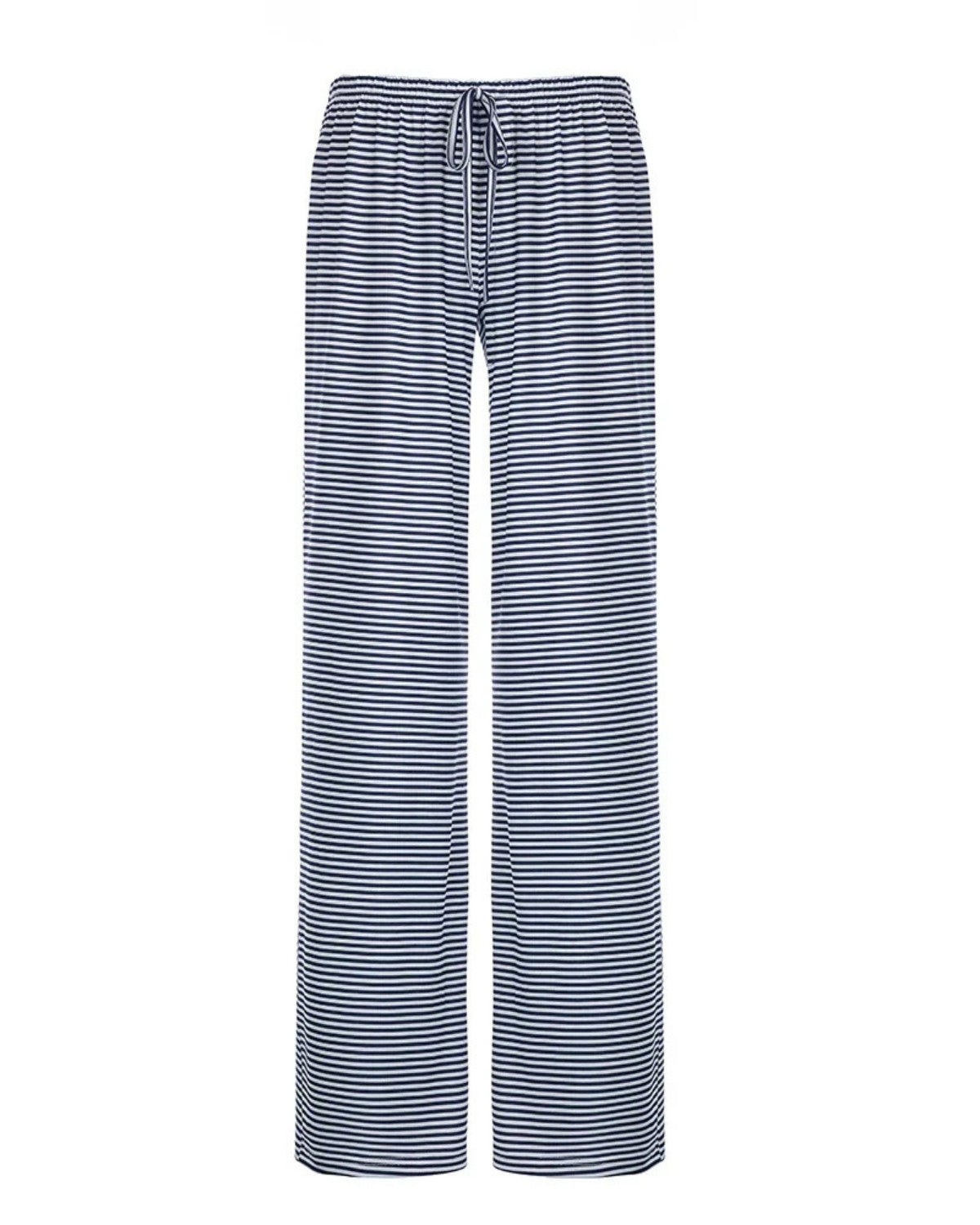 Comfortabele gestreepte los vallende broek - Dames