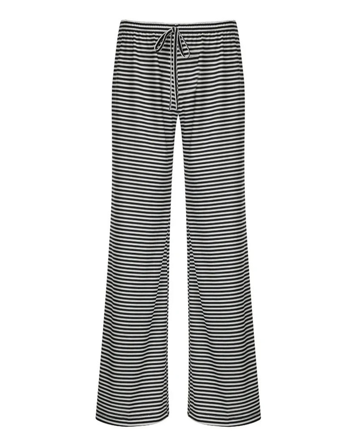 Comfortabele gestreepte los vallende broek - Dames