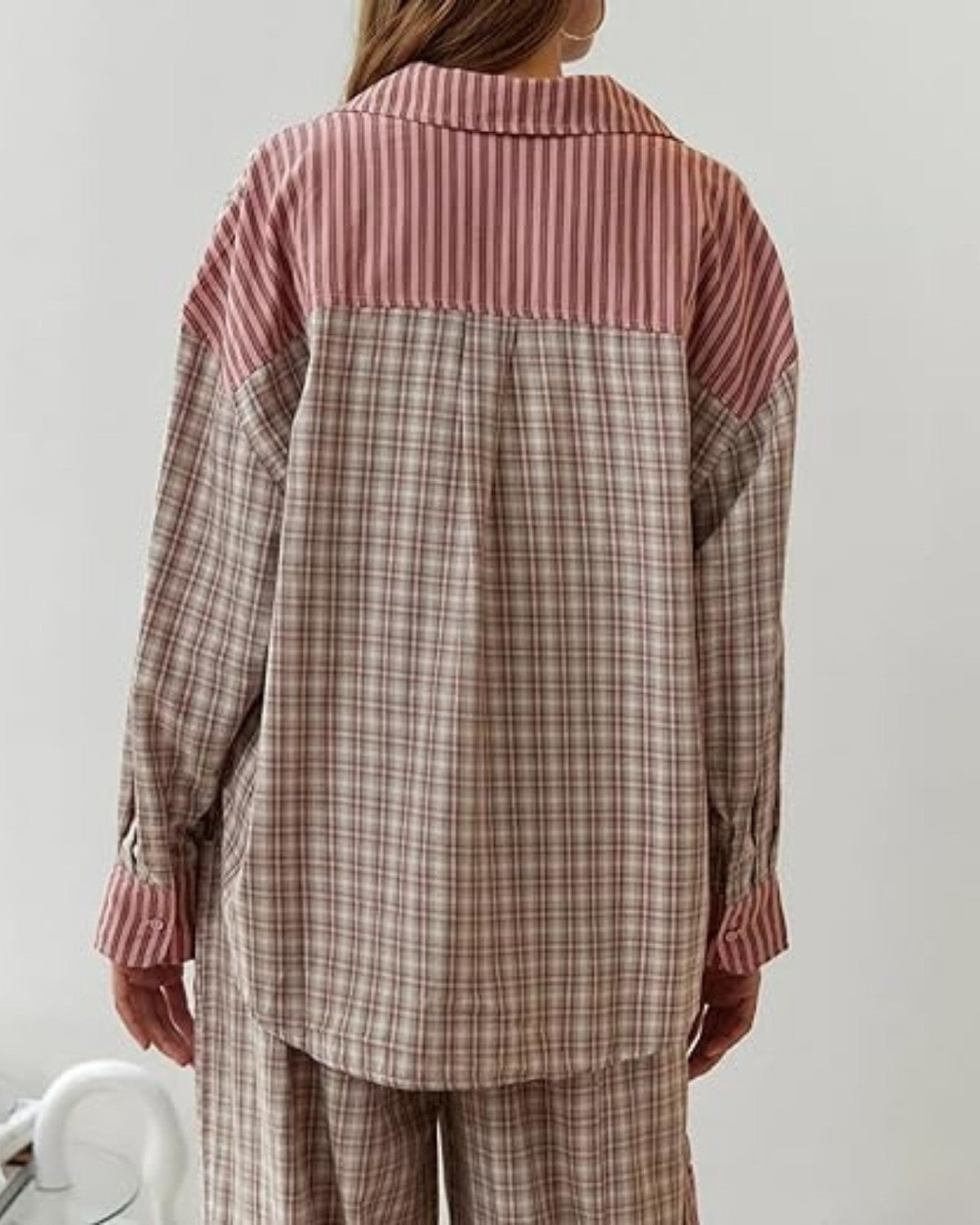 Comfortabele wijde geruite pyjamaset - Dames