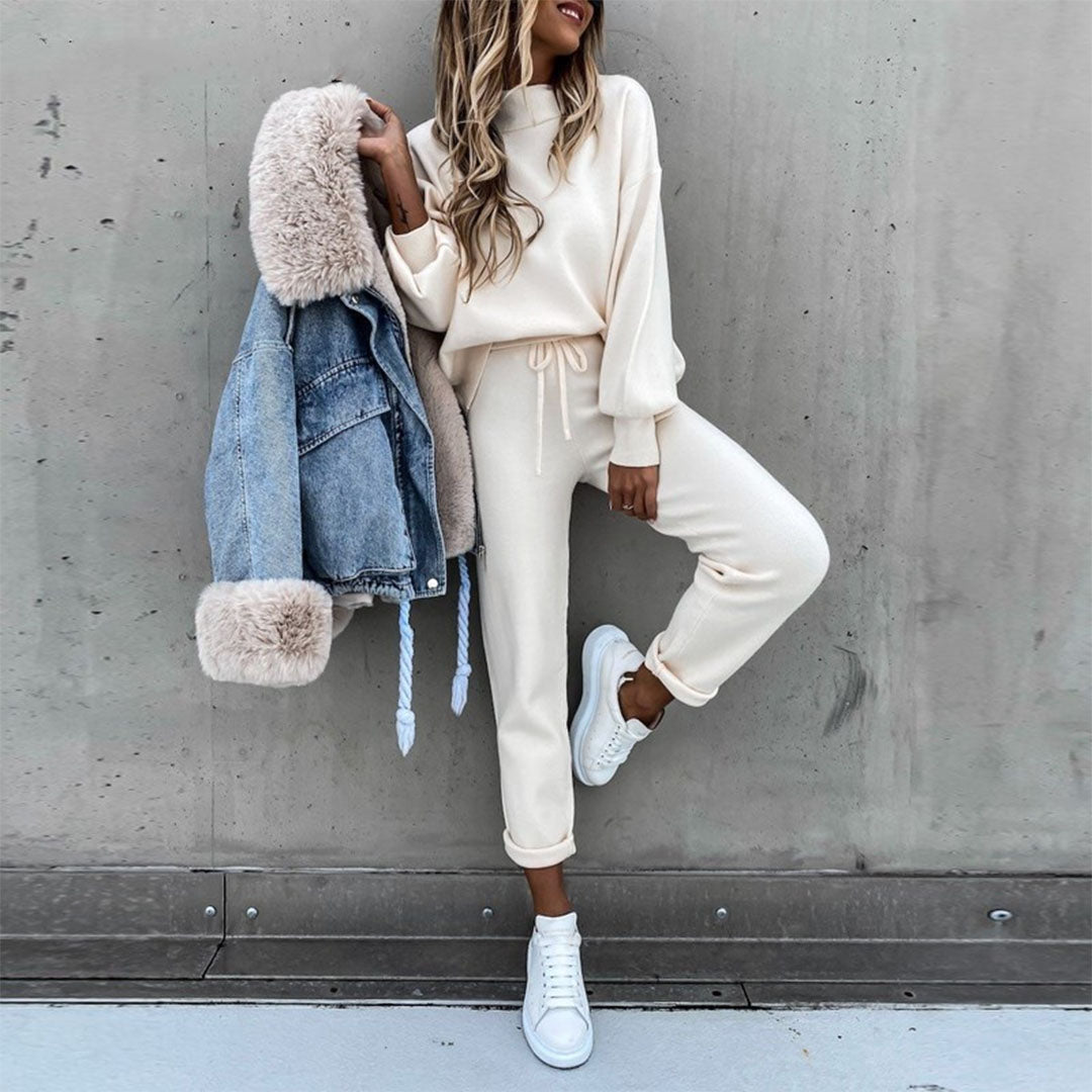 Comfortabel tweedelig casual set van zacht stof – Dames