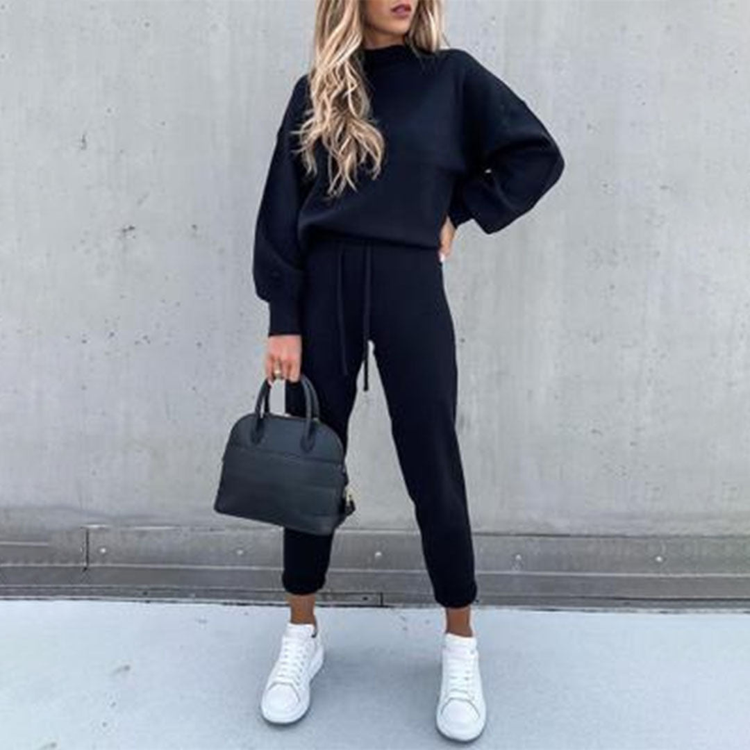 Comfortabel tweedelig casual set van zacht stof – Dames