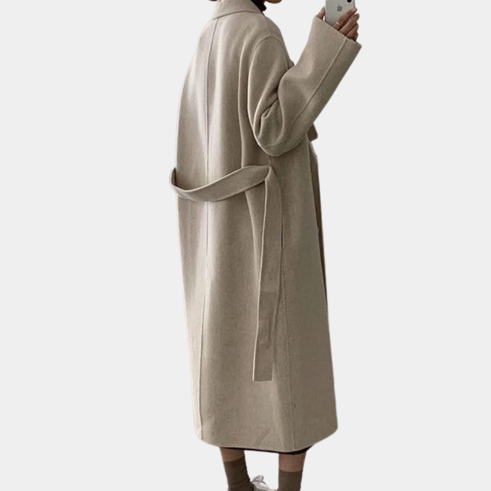 Lange winterjas met dubbele knopen en tijdloze elegantie – Dames