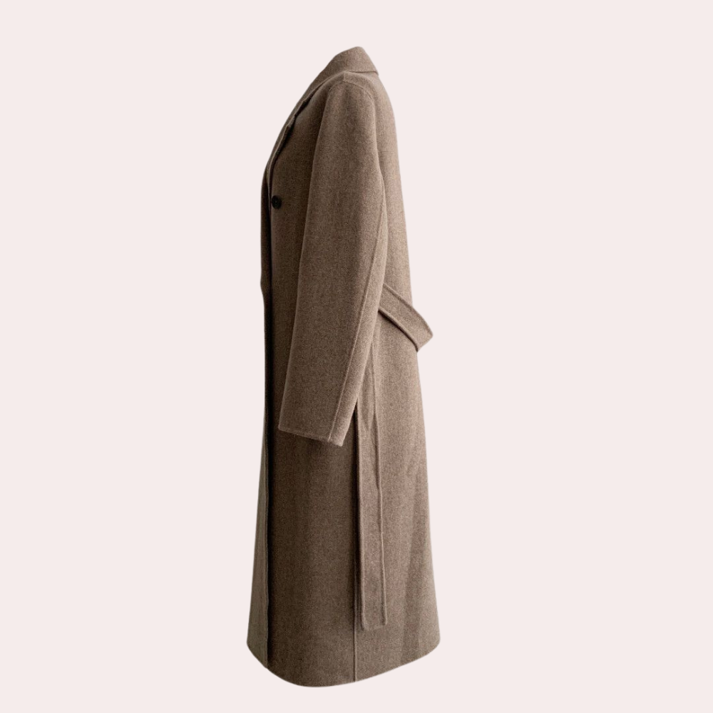 Lange winterjas met dubbele knopen en tijdloze elegantie – Dames