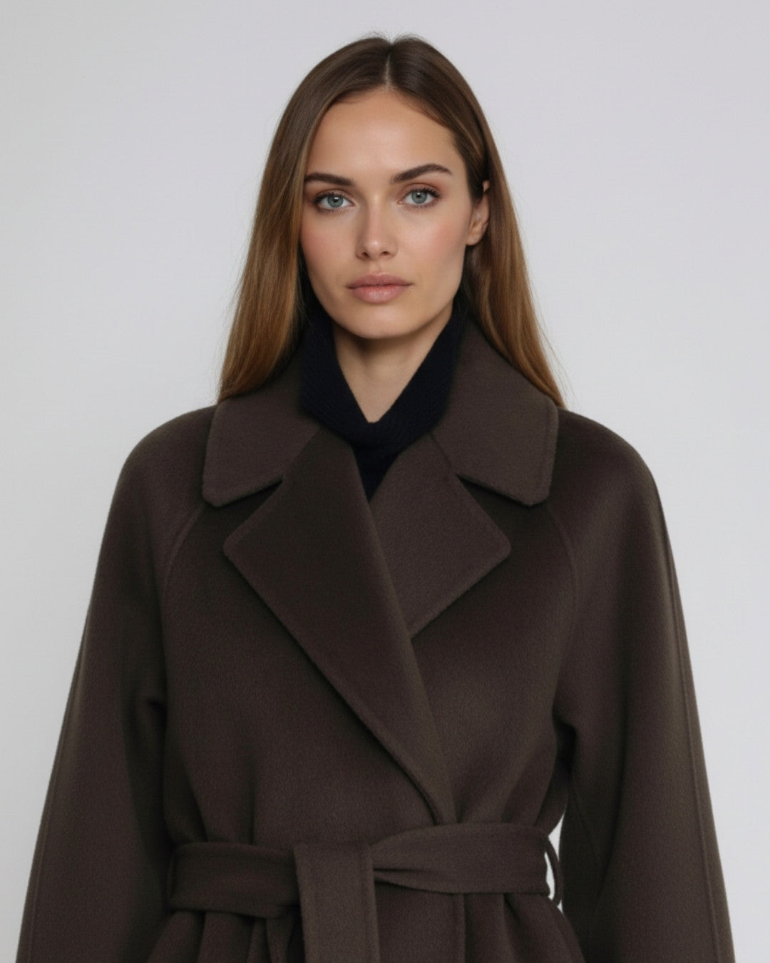 Elegante comfortabele lange wollen winterjas – Dames