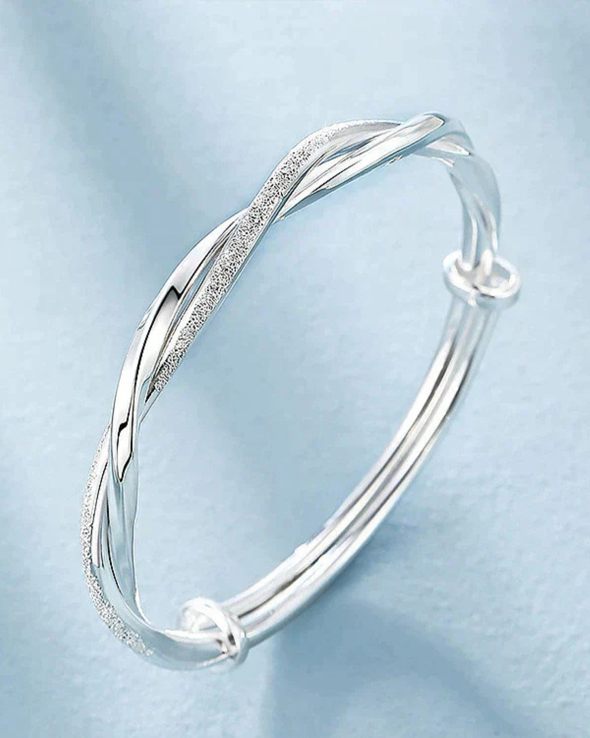 Elegante gedraaide zilveren armband - Dames