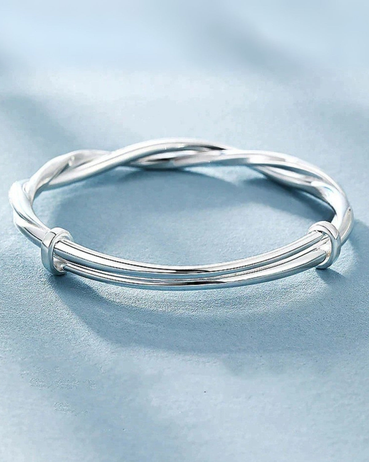Elegante gedraaide zilveren armband - Dames