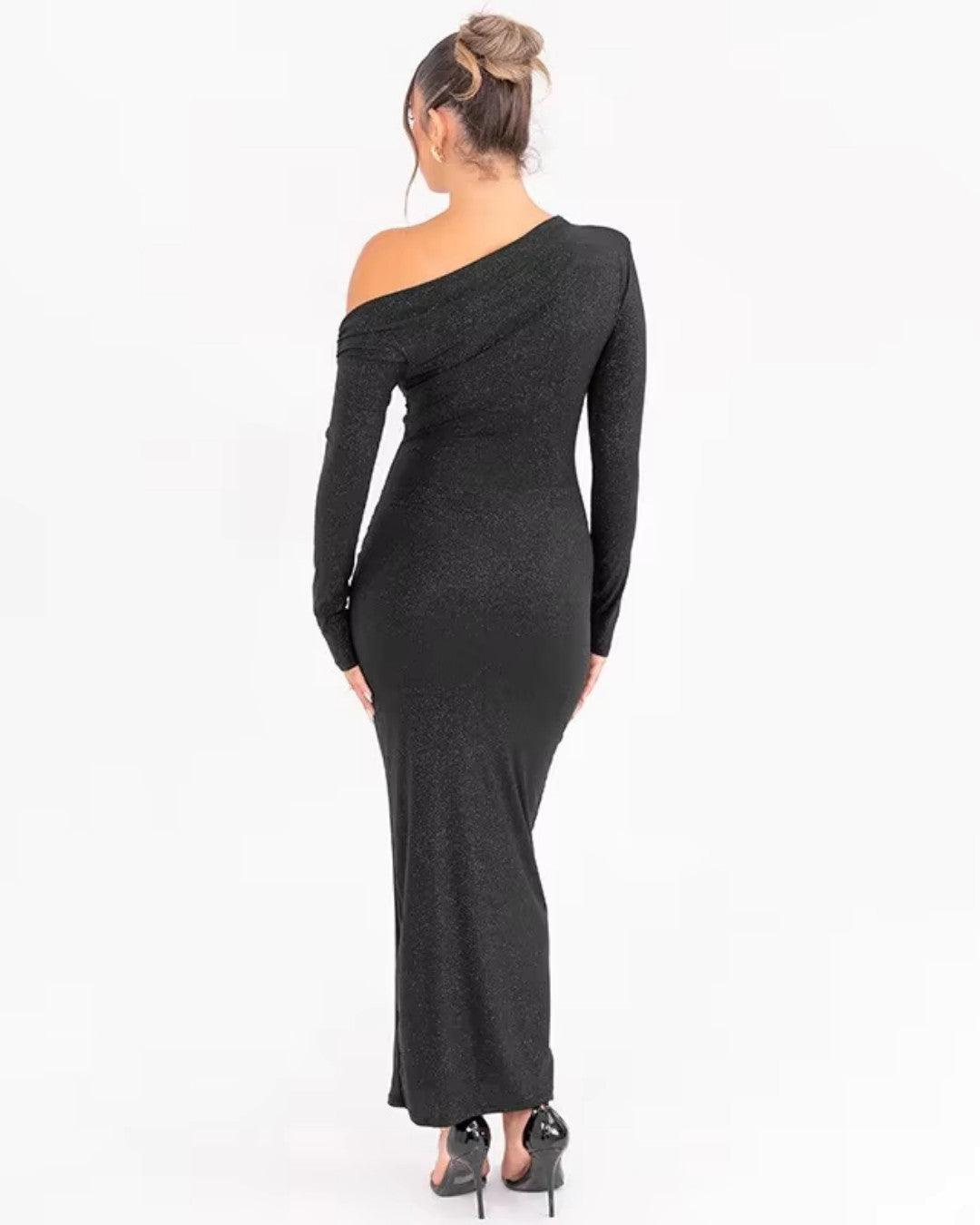 Elegante glitter maxi feestjurk met flatterende pasvorm – Dames
