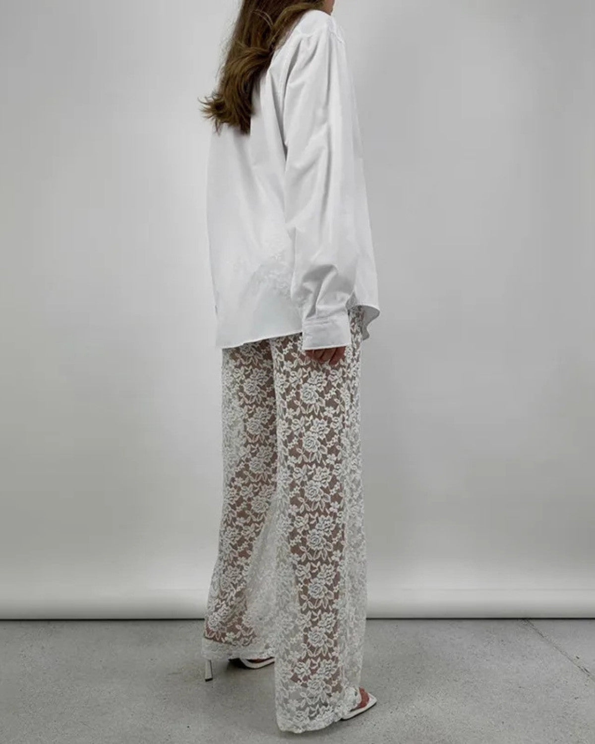 Elegante kanten broek met stijlvolle rechte pasvorm - Dames