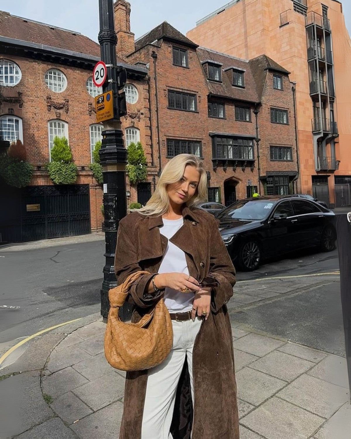 Elegante lange oversized trenchcoat van imitatieleer met ceintuur – Dames