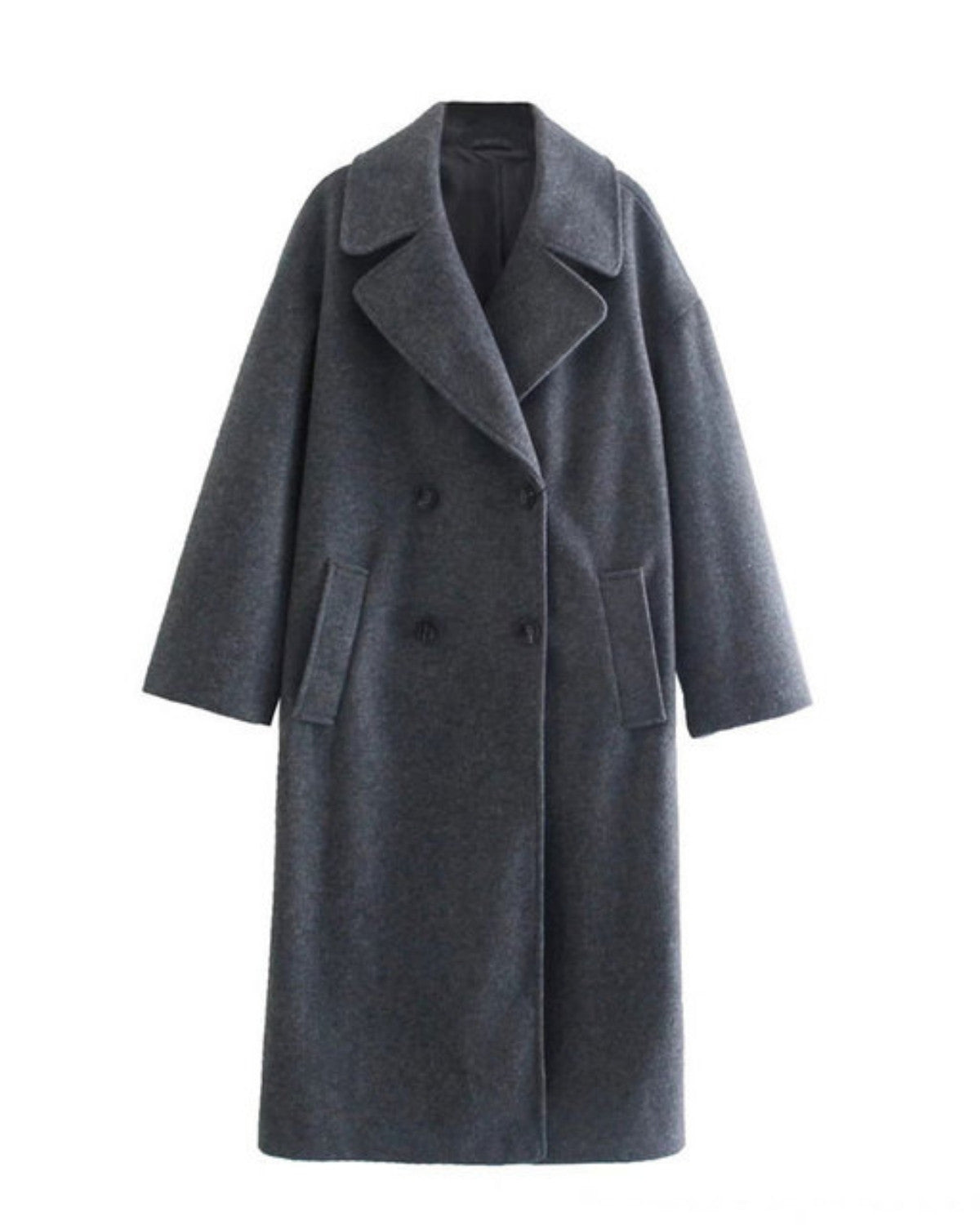 Elegante lange winterjas van hoogwaardige wol – Dames