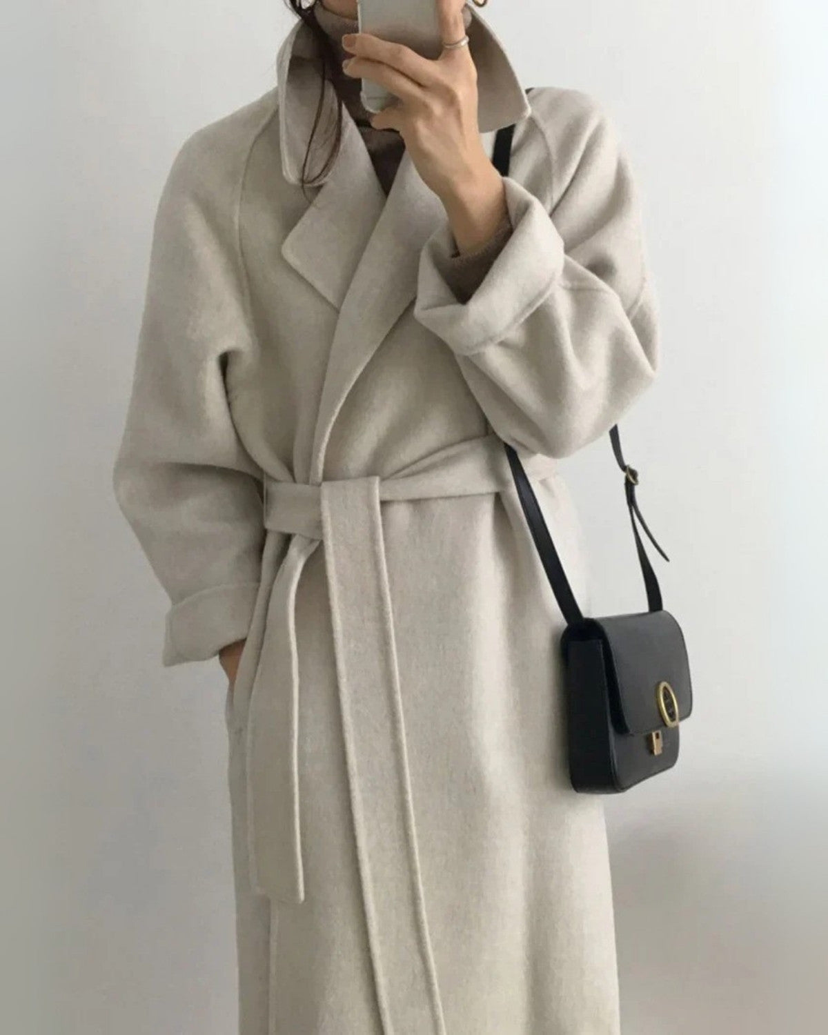 Elegante lange wollen manteljas voor winterdagen – Dames