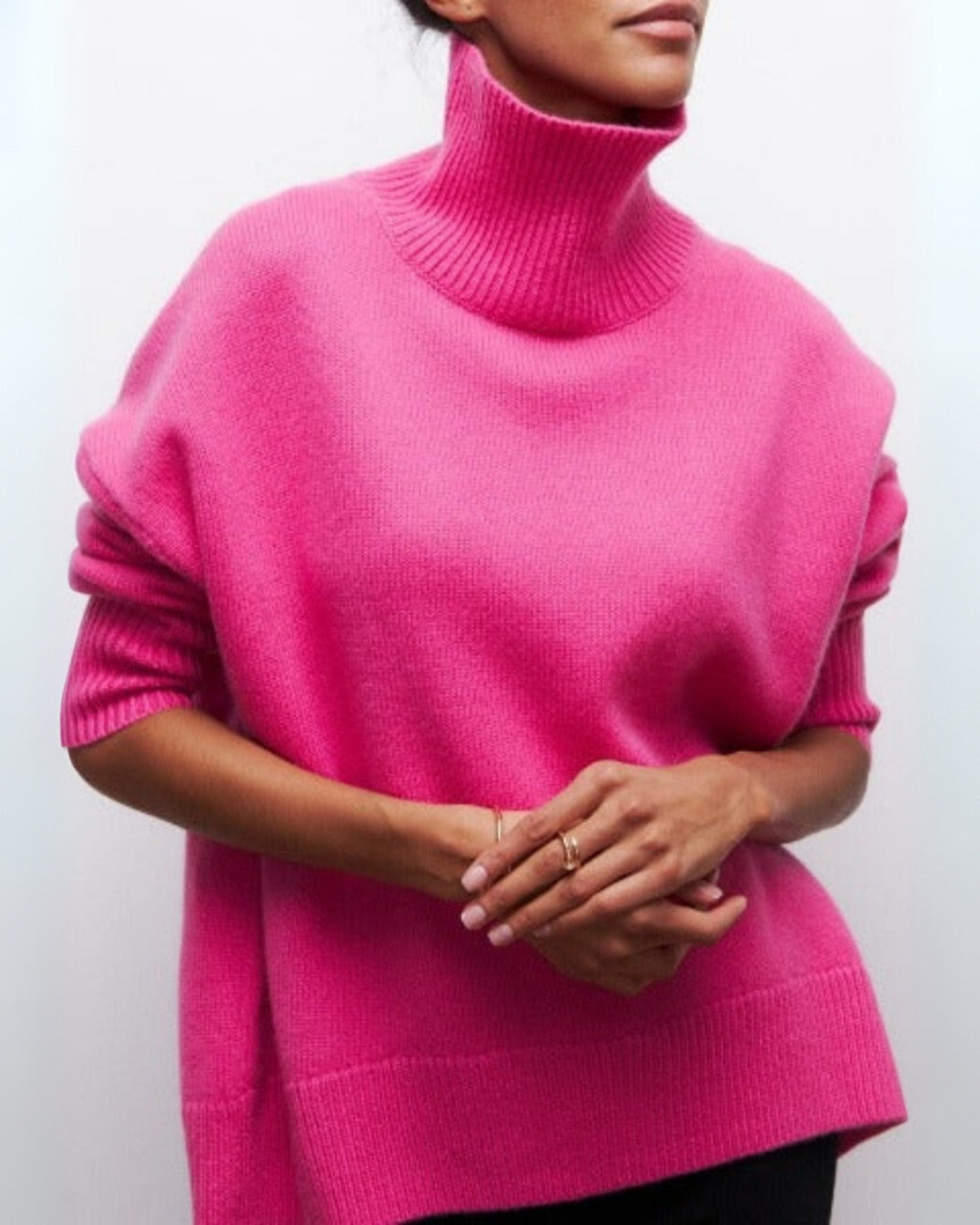Elegante warme coltrui van wolmix voor herfst en winter – Dames