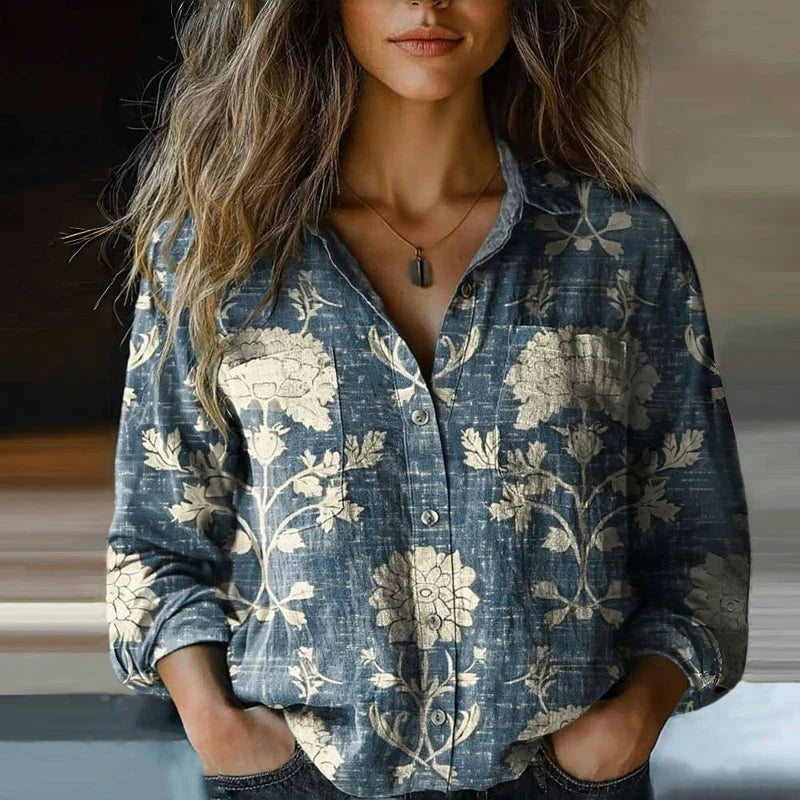 Elegante vintage blouse van zachte stof – Dames