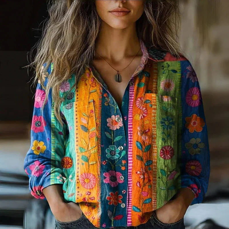 Elegante vintage blouse van zachte stof – Dames