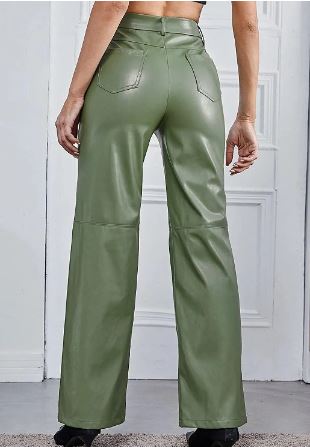 Stijlvolle leren broek met comfortabele pasvorm voor de lente – Dames