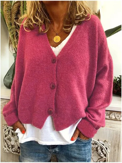 Comfortabel herfst vest met knoopsluiting en lange mouwen – Dames