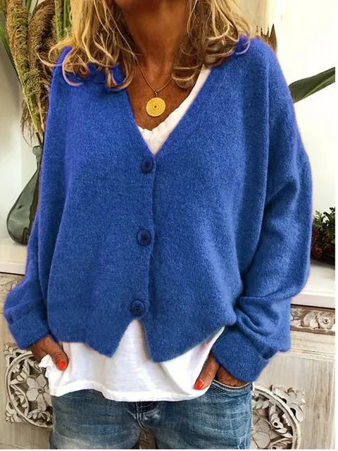 Comfortabel herfst vest met knoopsluiting en lange mouwen – Dames