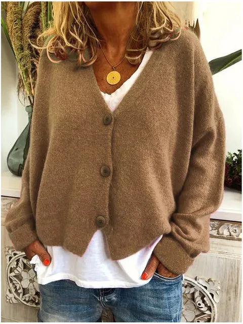 Comfortabel herfst vest met knoopsluiting en lange mouwen – Dames