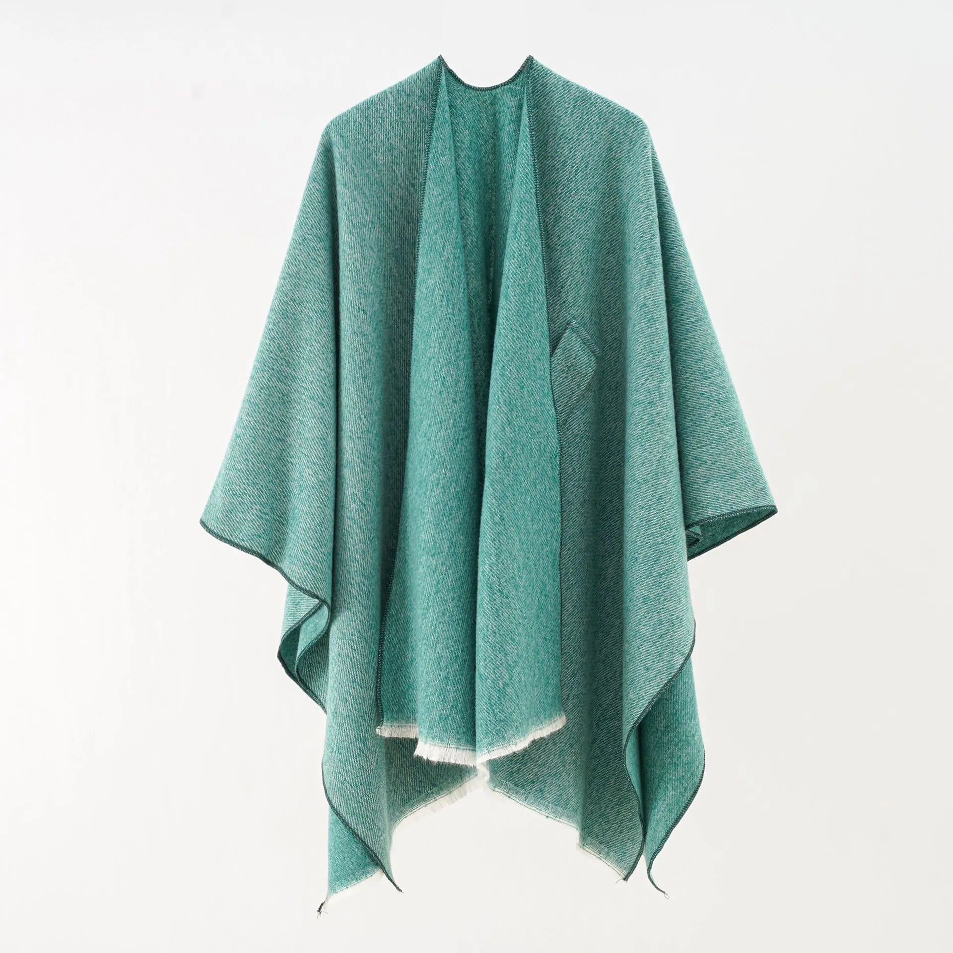 Elegante kasjmier poncho met retro design – Dames