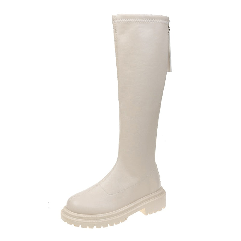 Duurzame kniehoge winterlaarzen met stevige zool – Dames