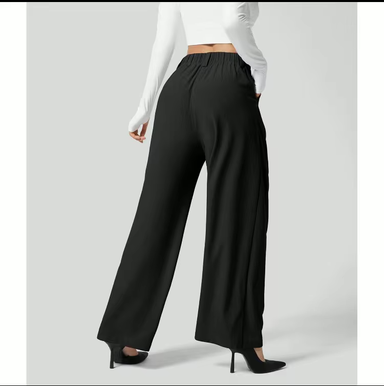 Elegante wijde pantalon met hoge taille - Dames