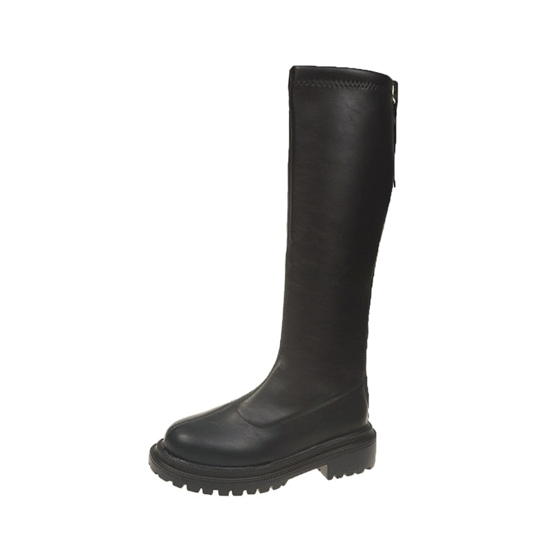 Duurzame kniehoge winterlaarzen met stevige zool – Dames