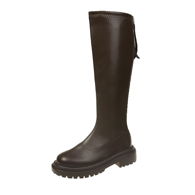Duurzame kniehoge winterlaarzen met stevige zool – Dames