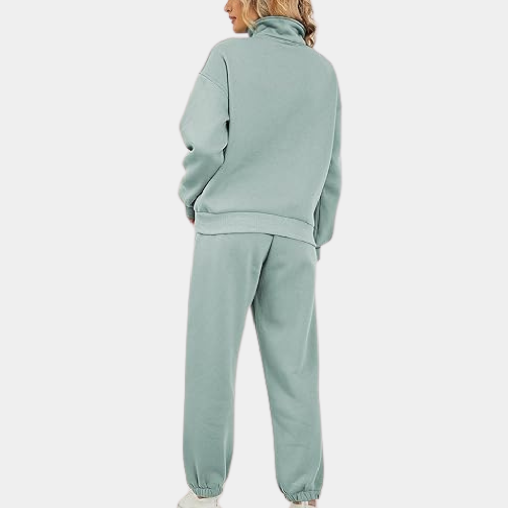 Tweedelig joggingpak met vest en halve rits – Dames
