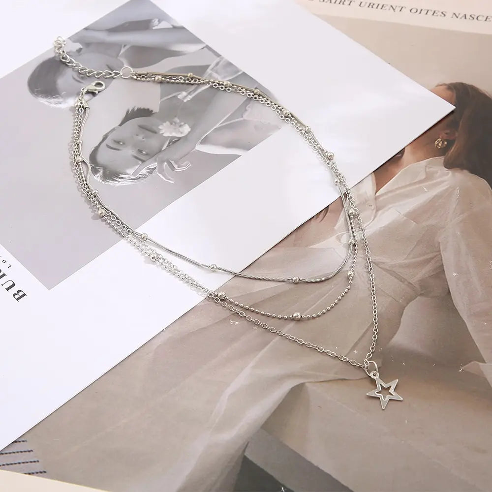 Elegante halsketting set met maan- en sterrendetails - Dames