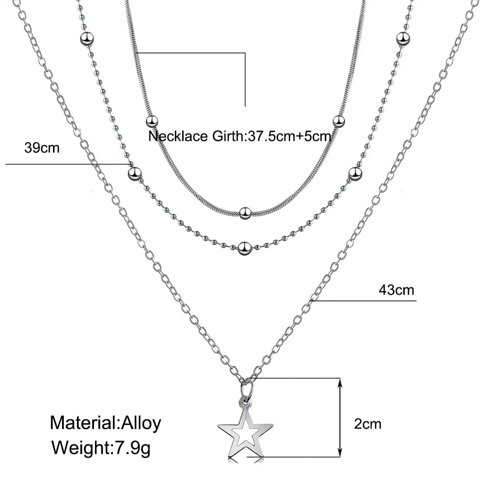 Elegante halsketting set met maan- en sterrendetails - Dames