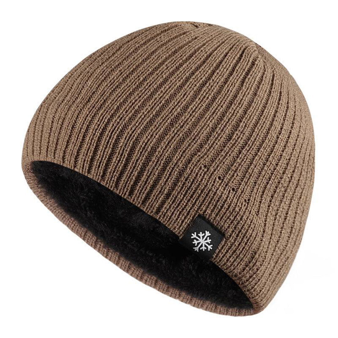Warme gebreide wintermuts met zachte fleece voering – Dames