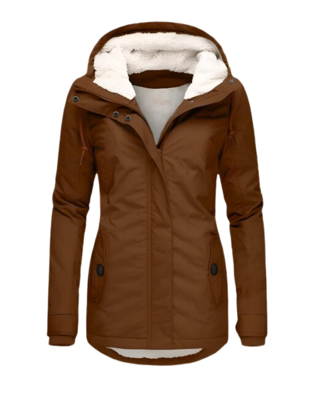 Lange waterdichte winterjas met warme voering – Dames