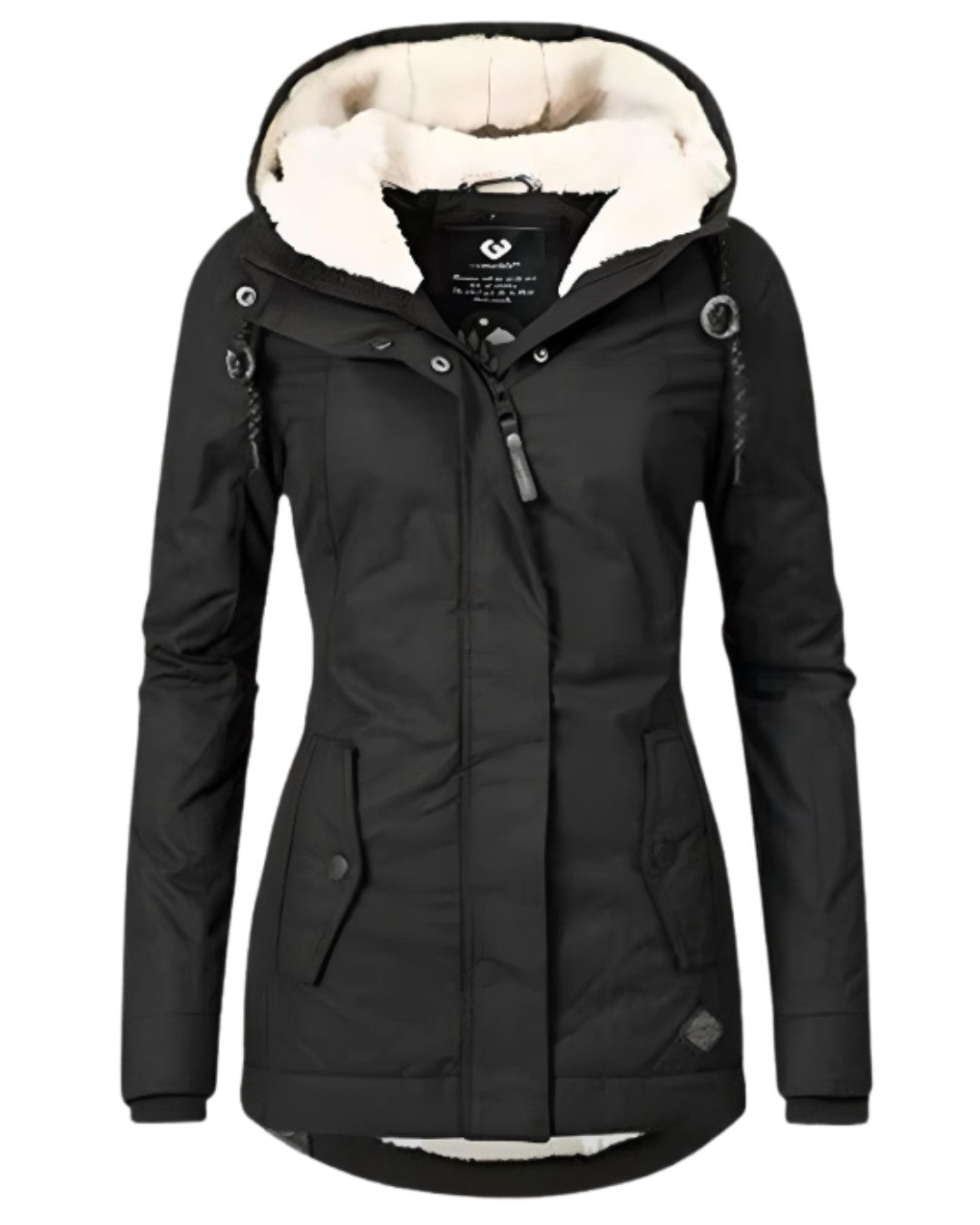 Lange waterdichte winterjas met warme voering – Dames