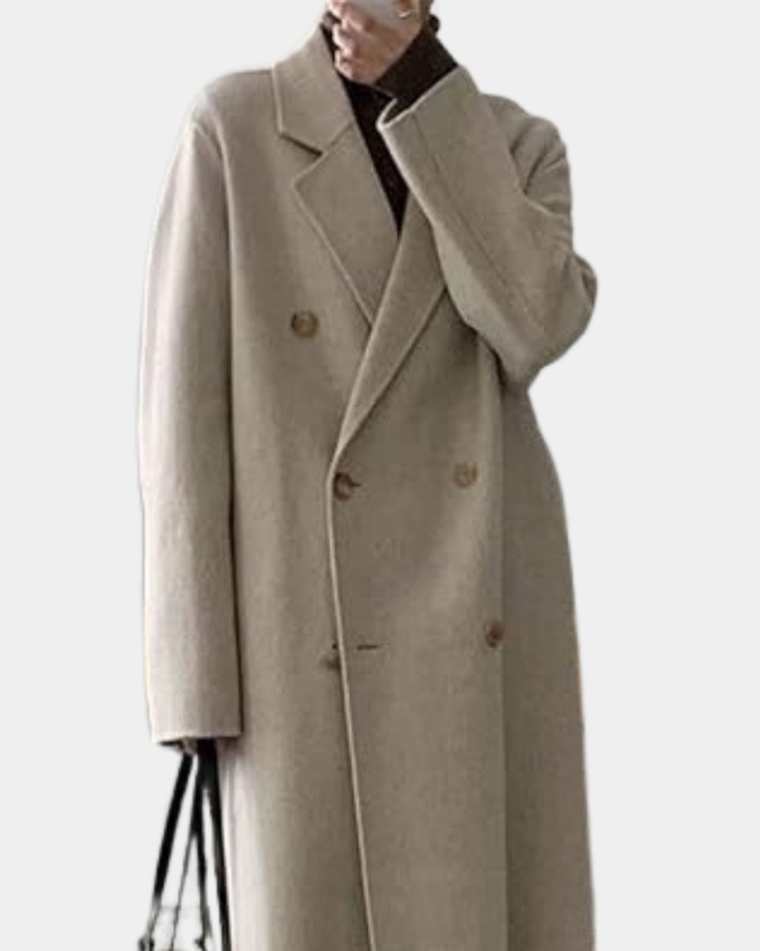 Lange winterjas met dubbele knopen en tijdloze elegantie – Dames