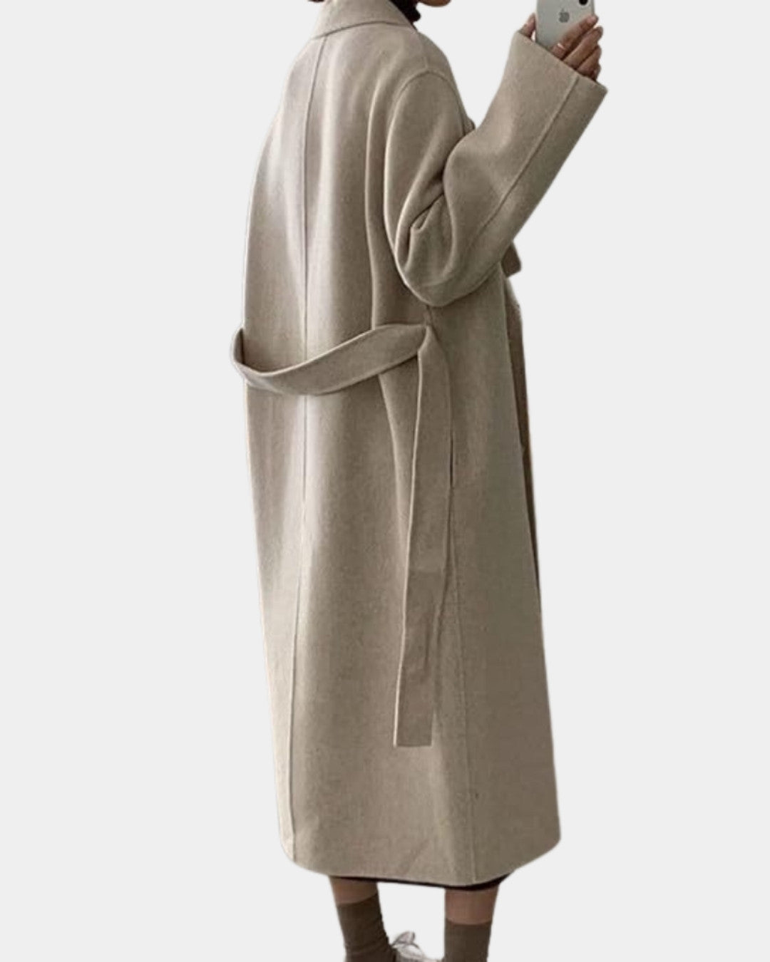 Lange winterjas met dubbele knopen en tijdloze elegantie – Dames
