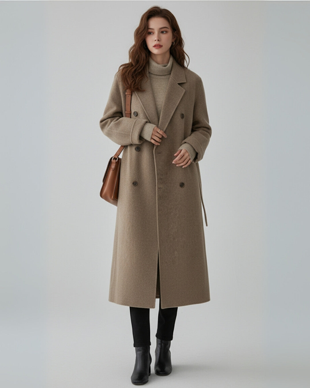 Lange winterjas met dubbele knopen en tijdloze elegantie – Dames