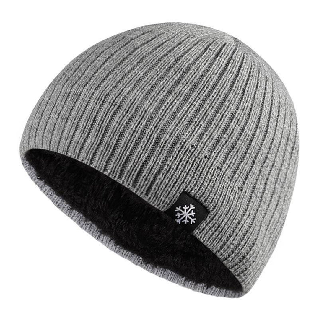 Warme gebreide wintermuts met zachte fleece voering – Dames