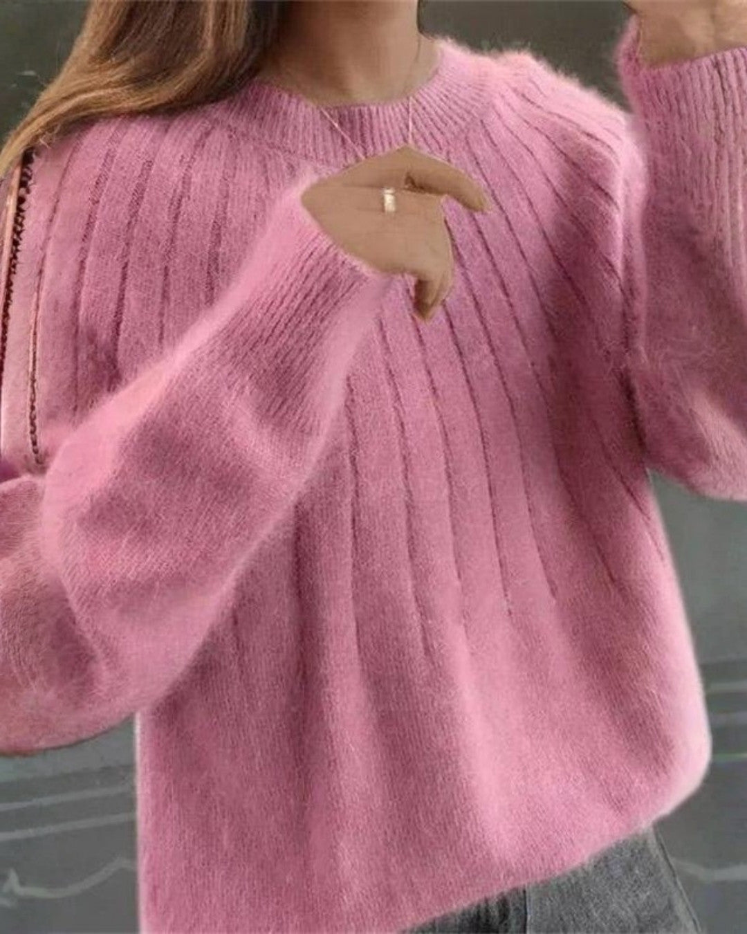 Luxe kasjmier trui met elegante pasvorm – Dames