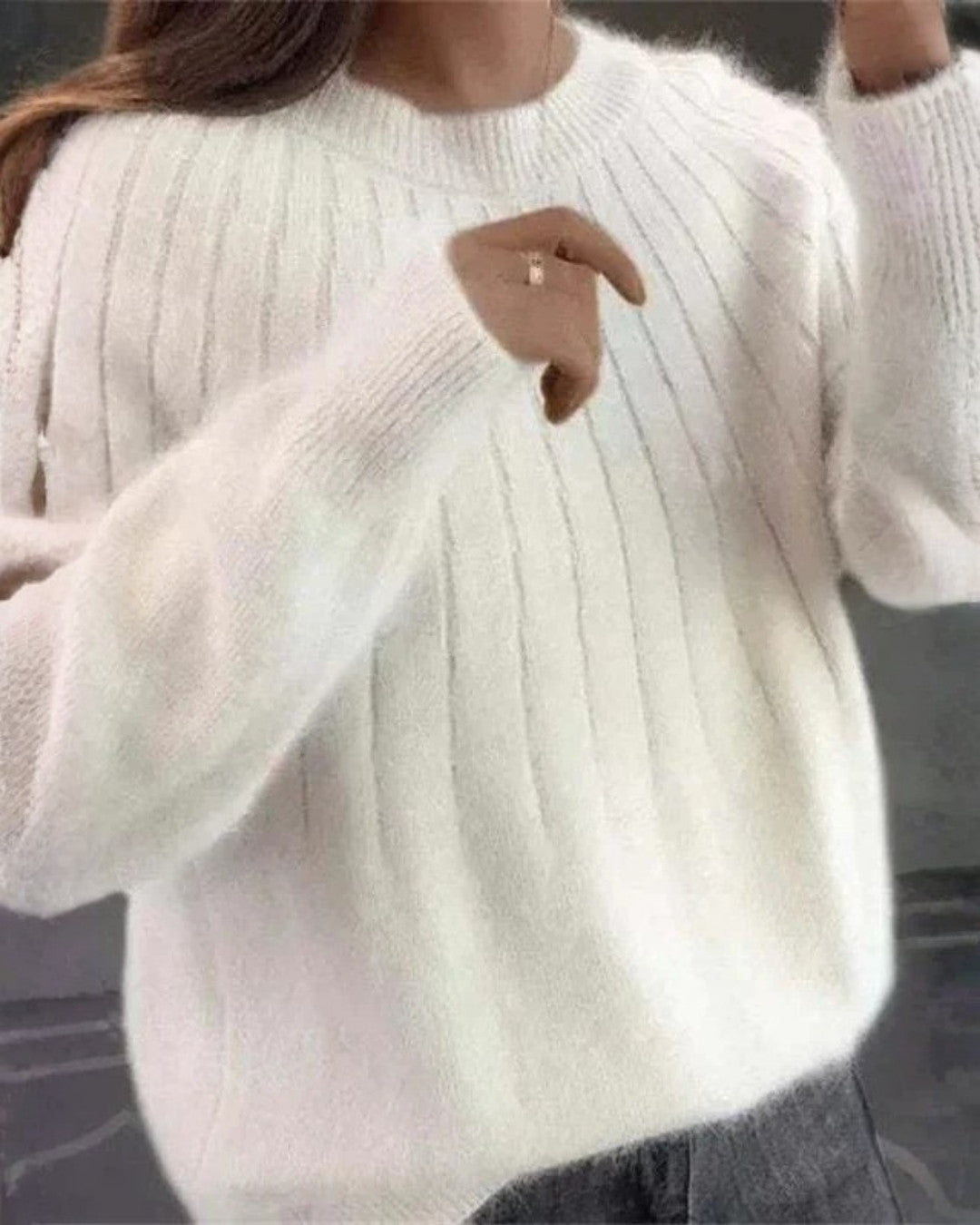 Luxe kasjmier trui met elegante pasvorm – Dames