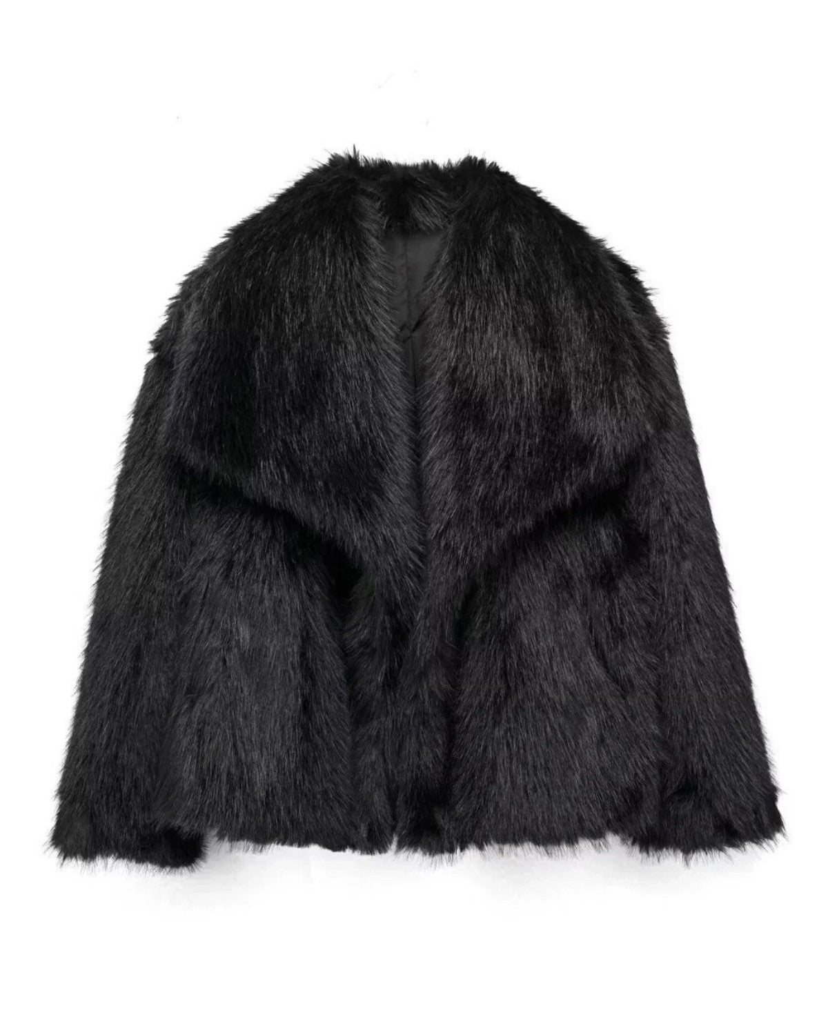 Luxe lange bontjas met warme voering voor de winter – Dames