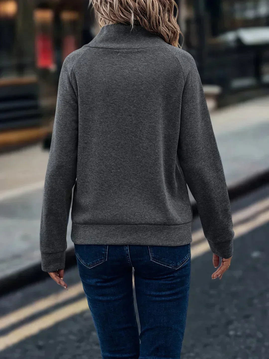 Elegante turtleneck herfst trui met knoopdetails – Dames