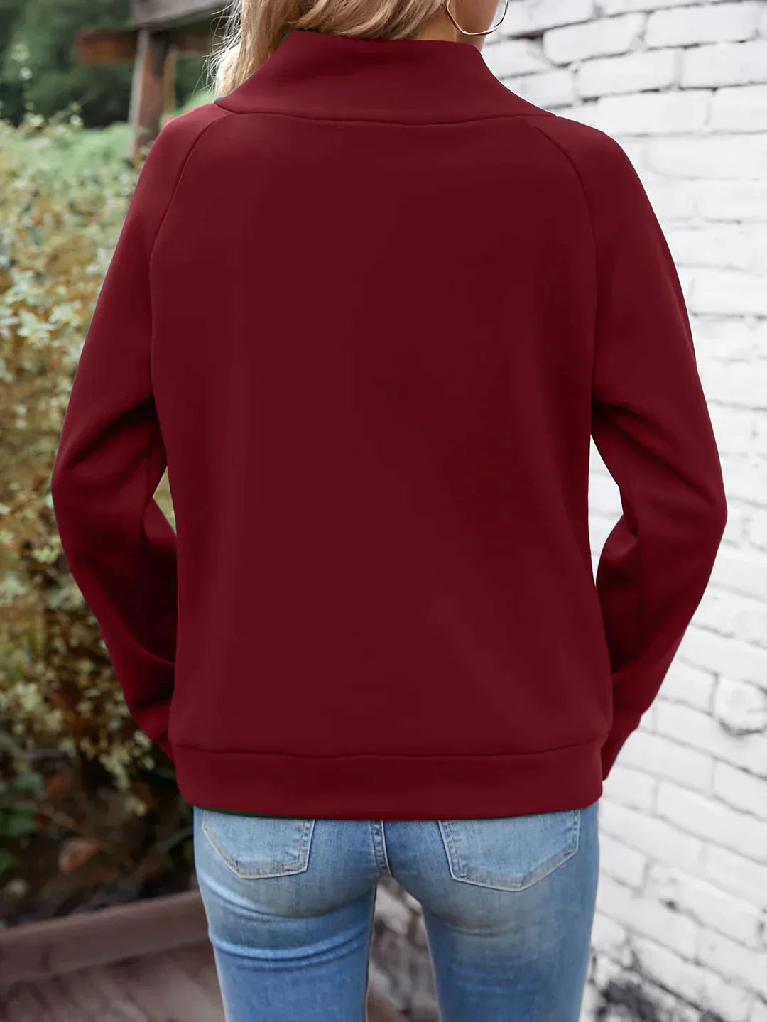 Elegante turtleneck herfst trui met knoopdetails – Dames