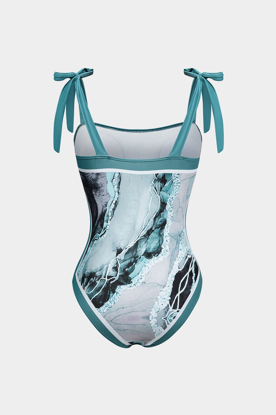 Stijlvol badpak met abstract patroon en sarong voor de zomer – Dames
