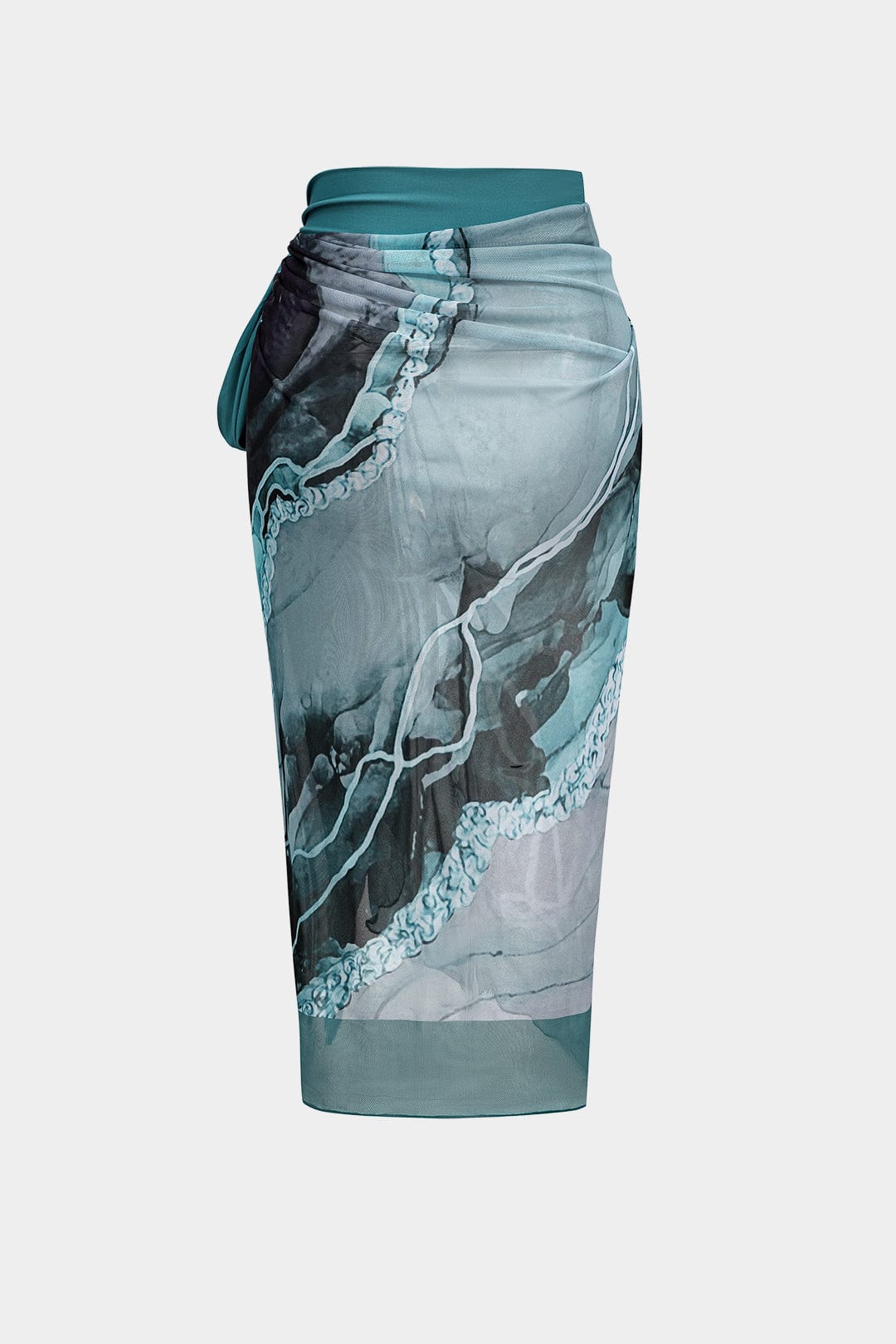 Stijlvol badpak met abstract patroon en sarong voor de zomer – Dames