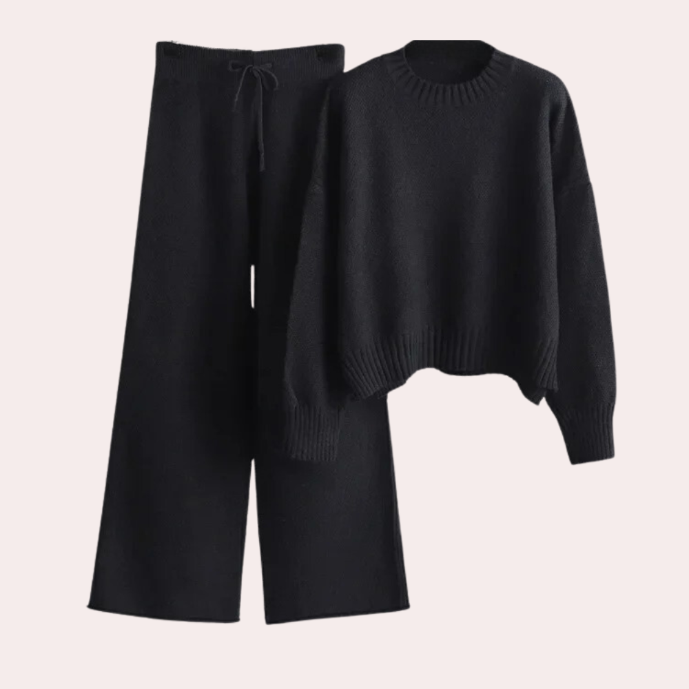 Gebreide dames set met trui en broek – Dames
