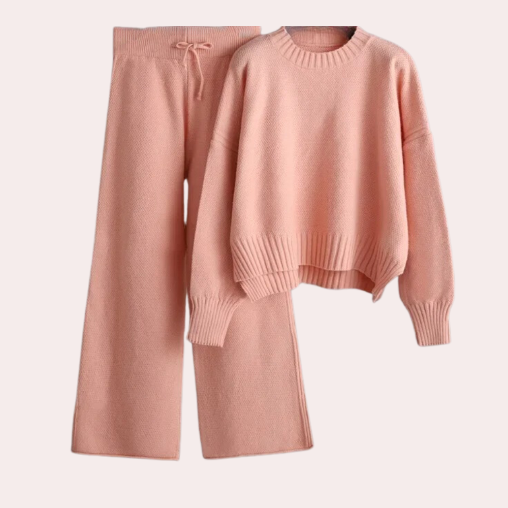 Gebreide dames set met trui en broek – Dames