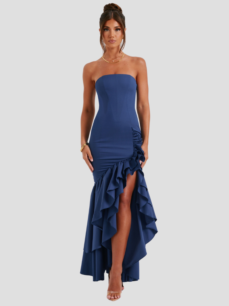 Mila | Elegante Maxi Zomerjurk Met Ruffle Split